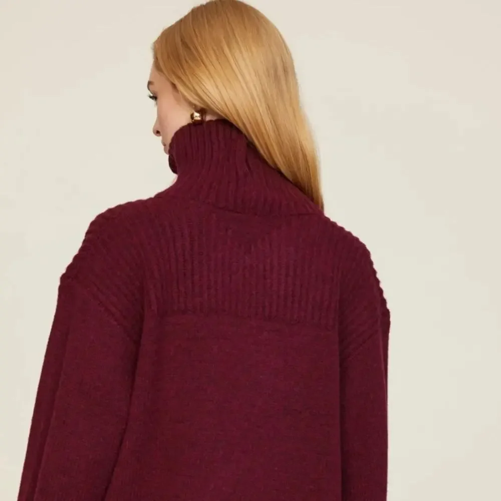 Tommy Hilfiger Burgundy and Red Turtleneck Wool Sweater Womens XS